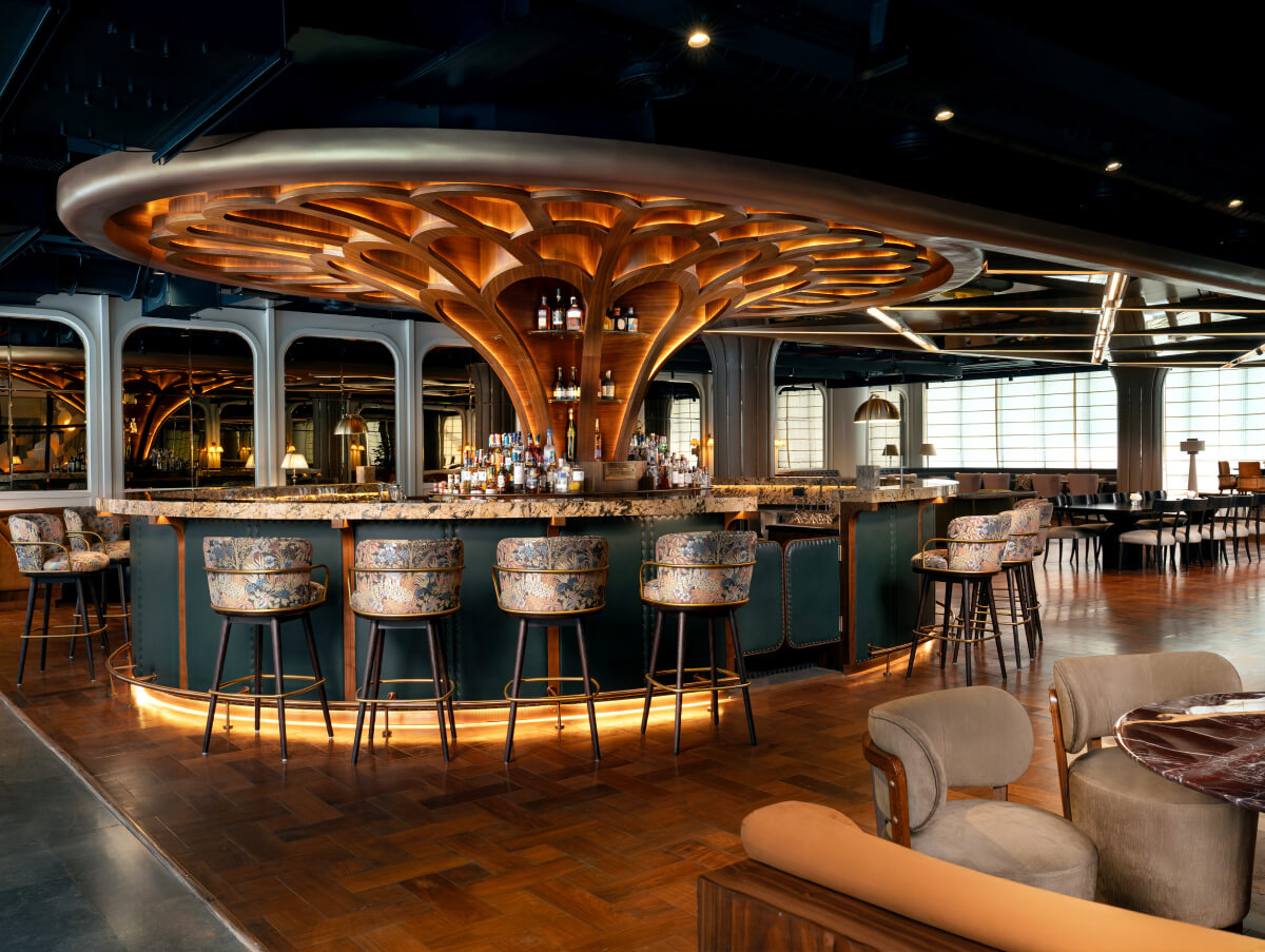 Stylish bar at The Quorum Club Mumbai with elegant design and ambiance