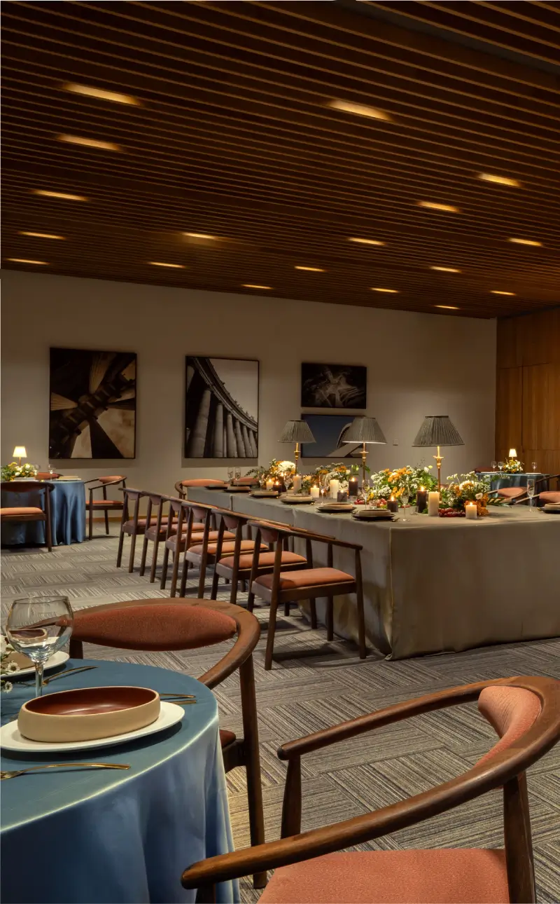 Oak and Cru at The Quorum Gurugram, a Scandinavian-influenced space for gatherings.